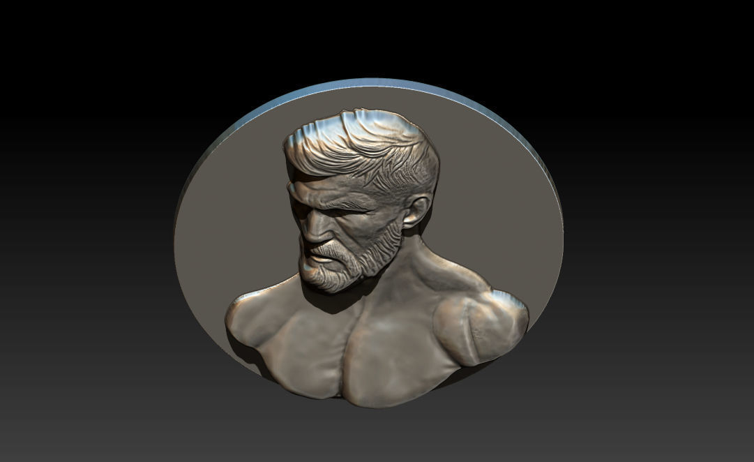 MMA and UFC portrait relief model Free 3D print model_10