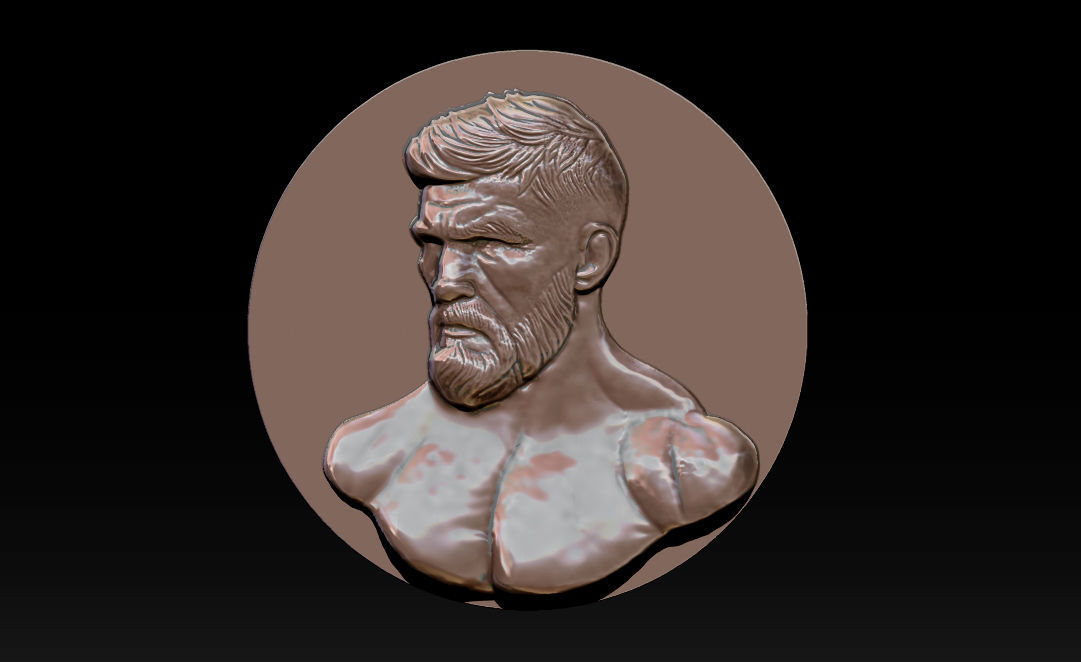 MMA and UFC portrait relief model Free 3D print model_2