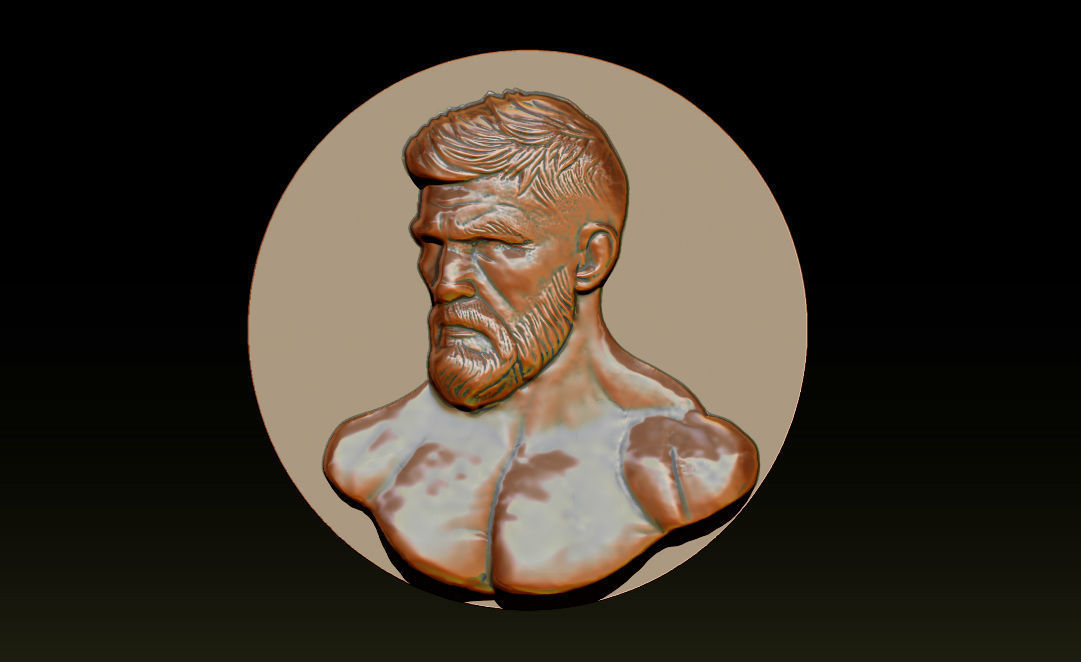 MMA and UFC portrait relief model Free 3D print model_1