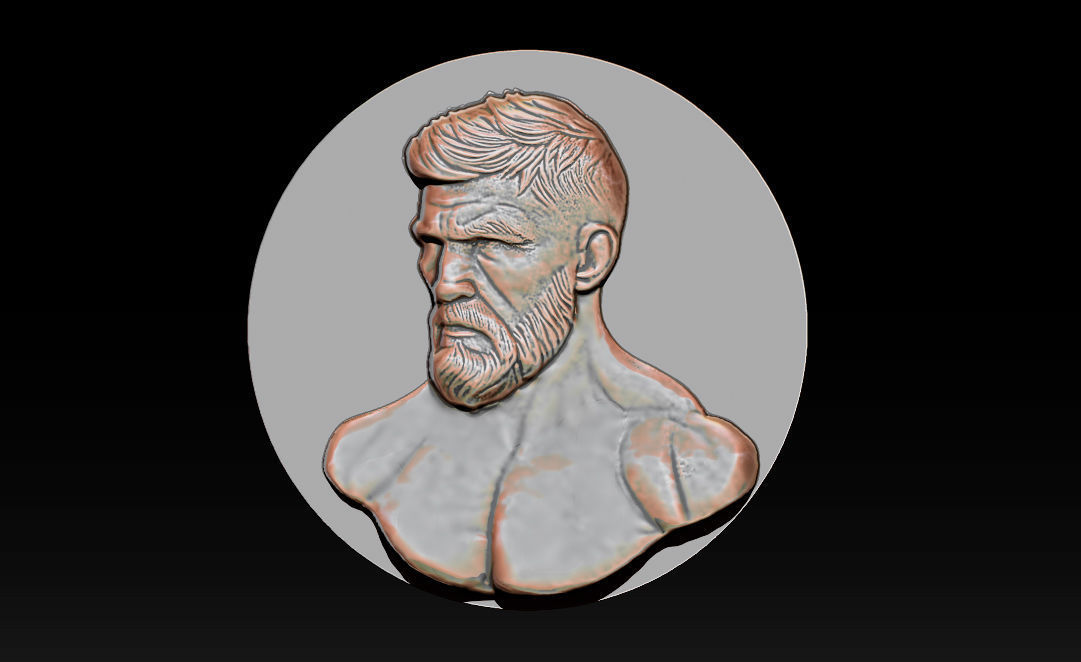 MMA and UFC portrait relief model Free 3D print model_6