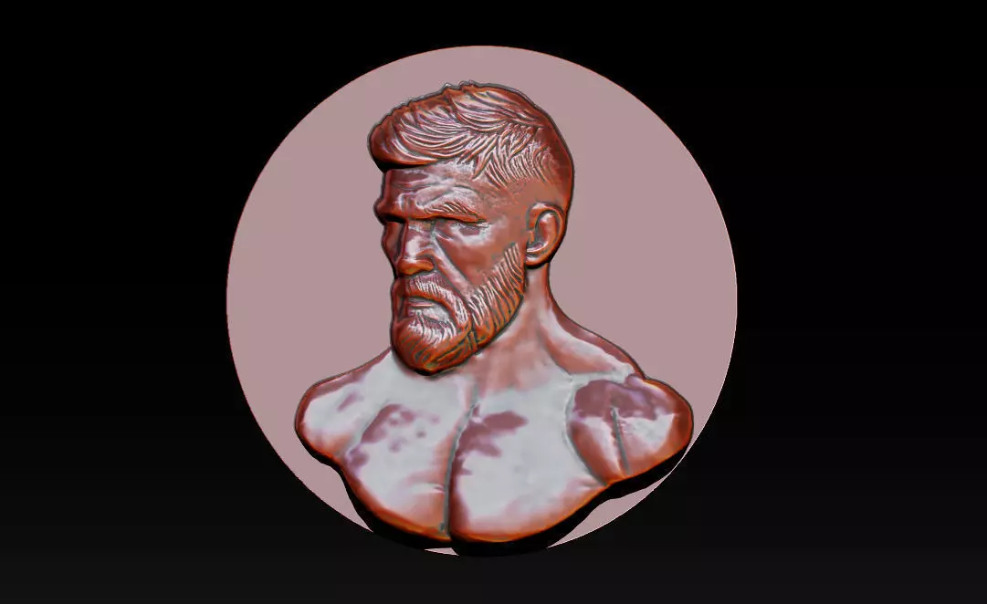 MMA and UFC portrait relief model Free 3D print model_0