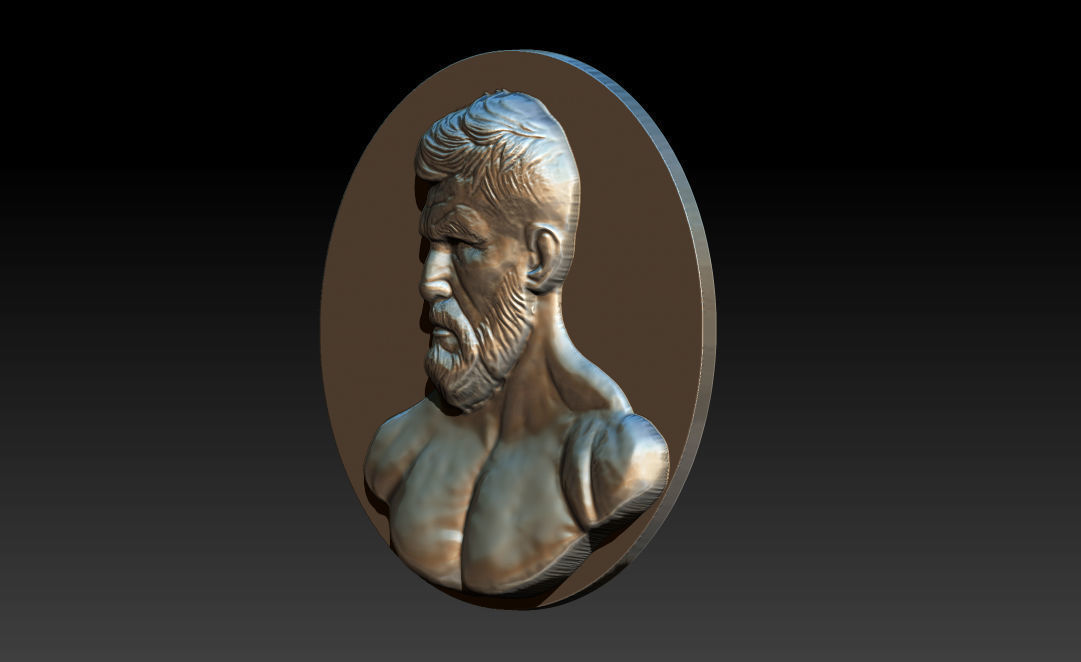 MMA and UFC portrait relief model Free 3D print model_9