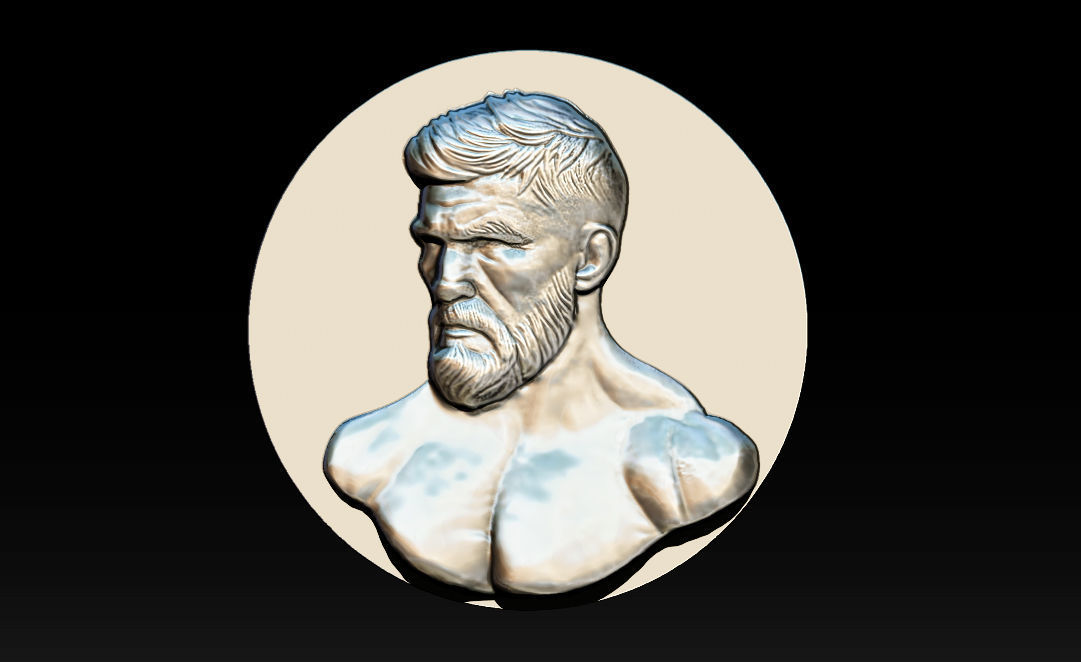 MMA and UFC portrait relief model Free 3D print model_5