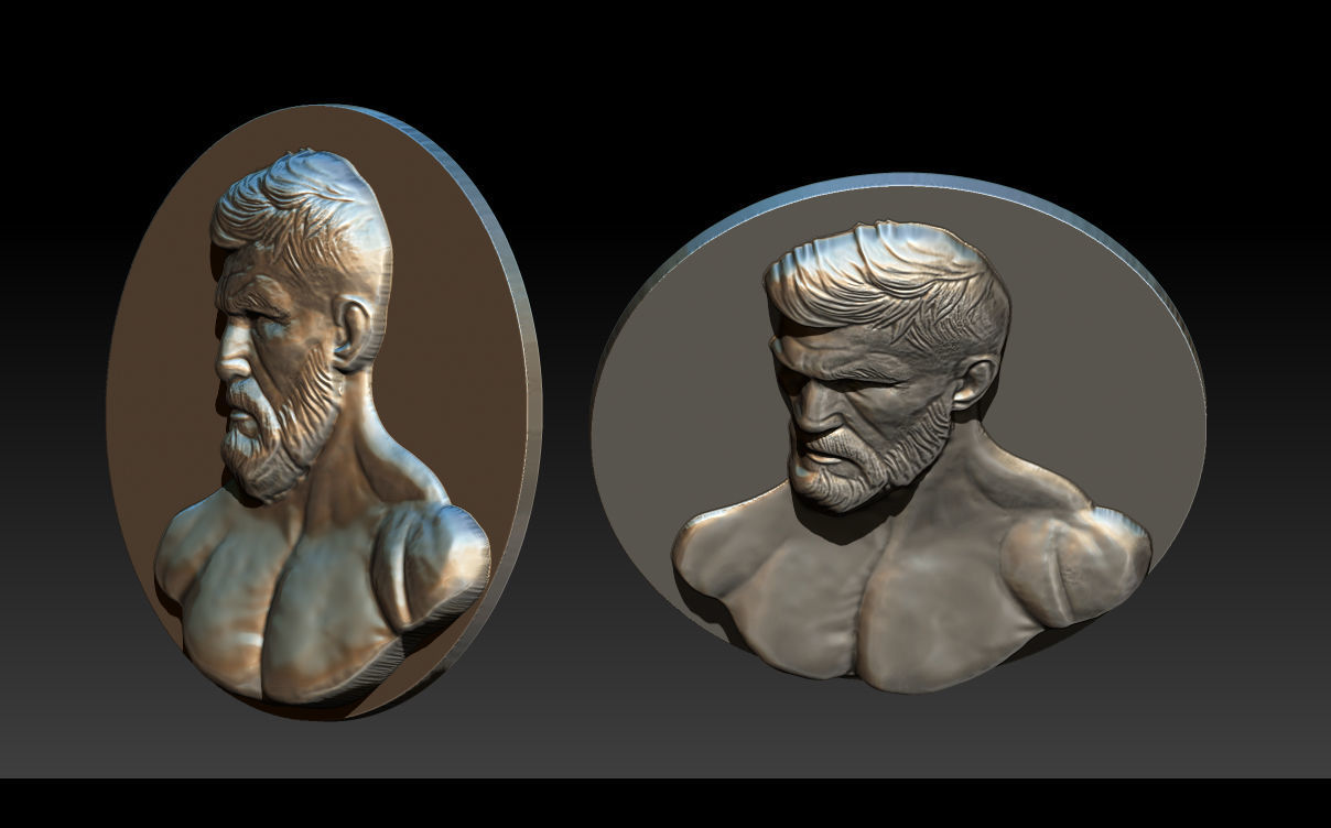 MMA and UFC portrait relief model Free 3D print model_8