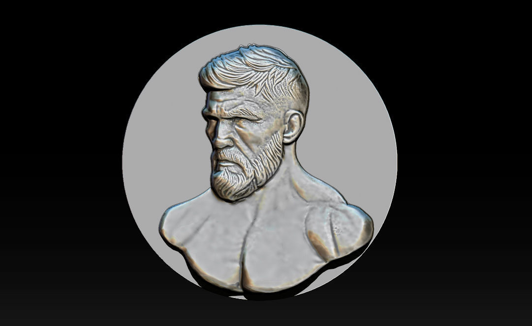 MMA and UFC portrait relief model Free 3D print model_4