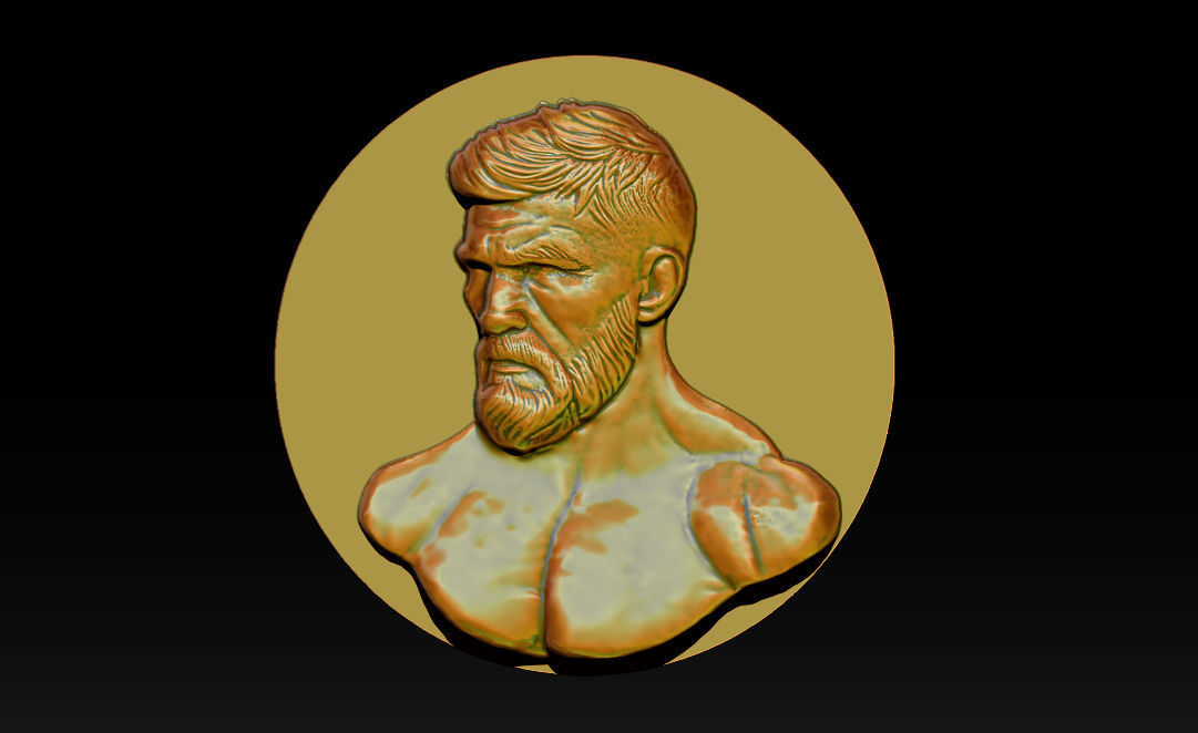 MMA and UFC portrait relief model Free 3D print model_3