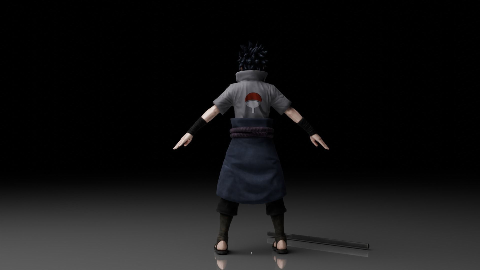Sasuke Uchiha Anime Low-poly 3D model_2