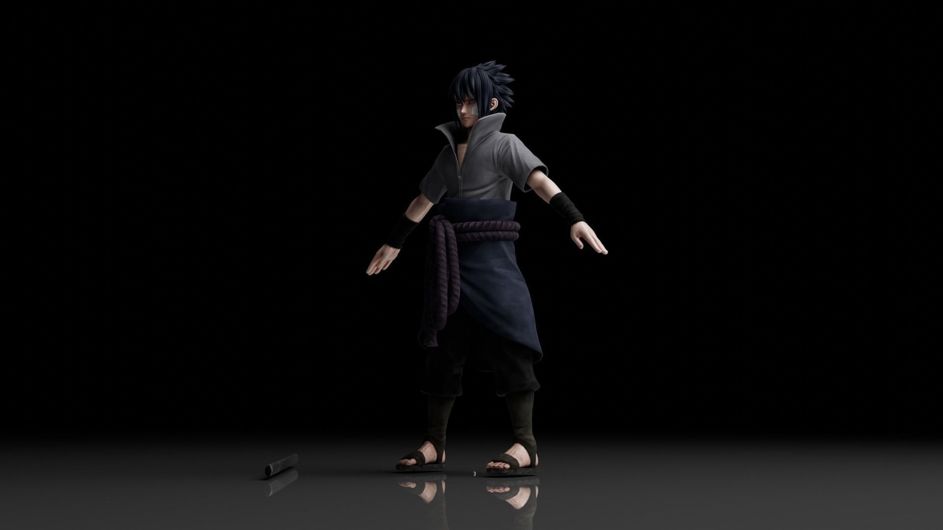 Sasuke Uchiha Anime Low-poly 3D model_5