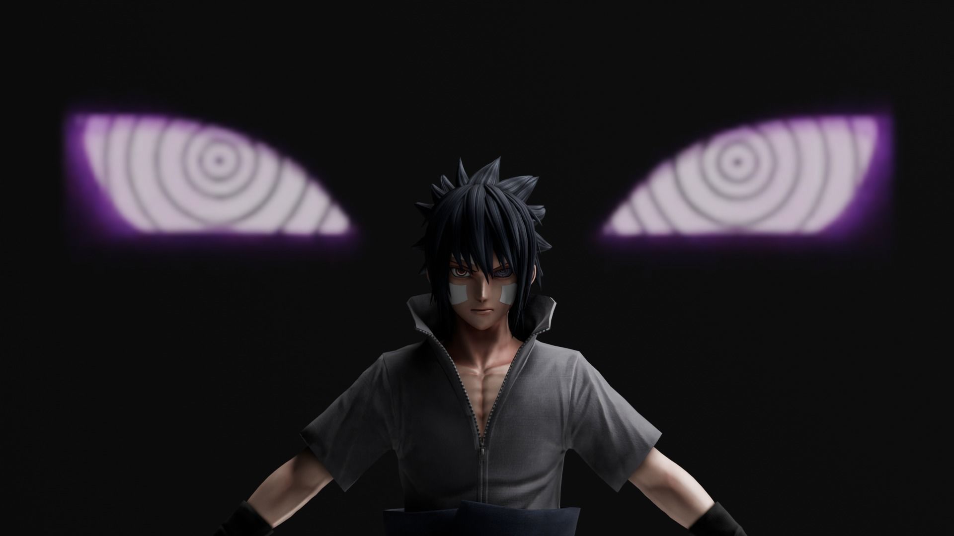 Sasuke Uchiha Anime Low-poly 3D model_7