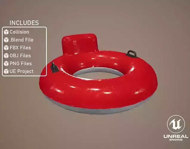 Simple Beach Buoy Low-poly 3D model