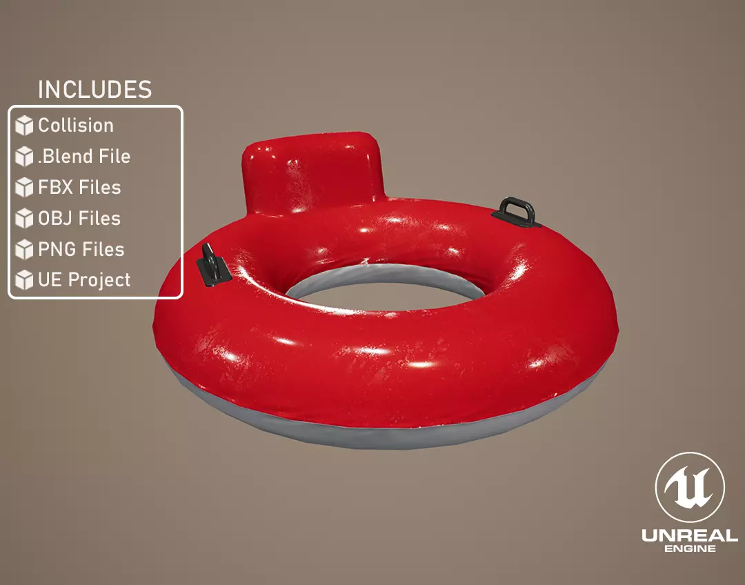 Simple Beach Buoy Low-poly 3D model_0