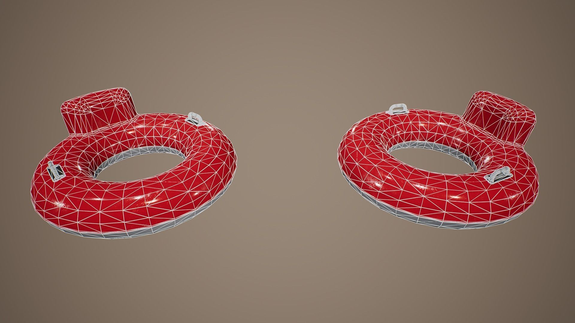 Simple Beach Buoy Low-poly 3D model_3