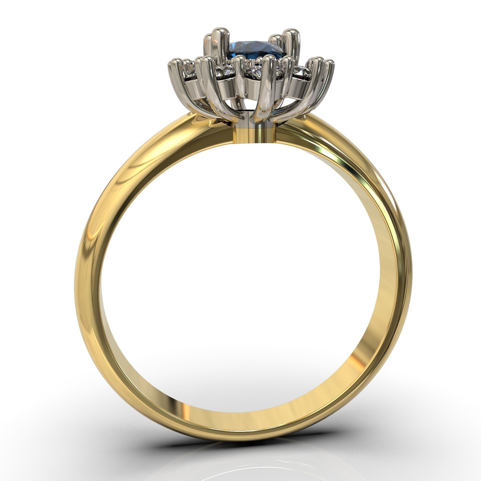 jewelry engagement ring gem oval 6x4mm 036ct Printable STL 3D print model_3