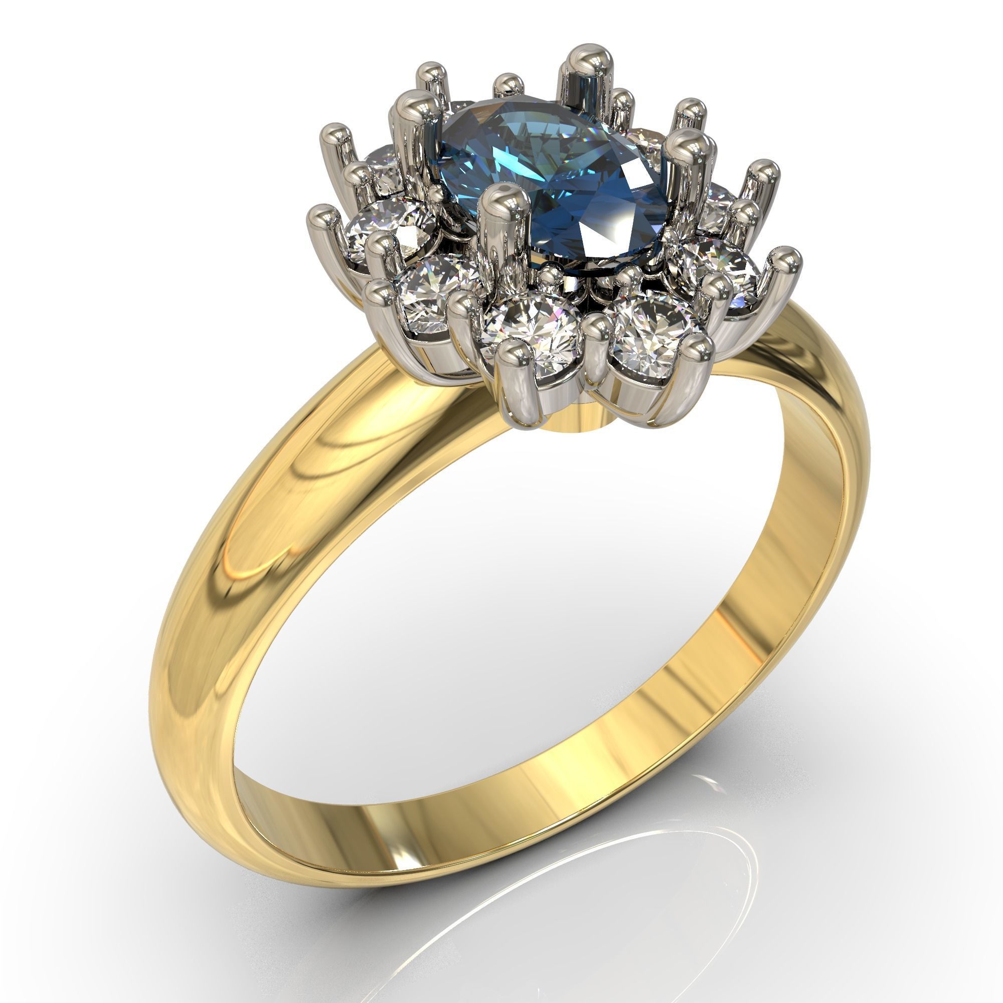 jewelry engagement ring gem oval 6x4mm 036ct Printable STL 3D print model_1