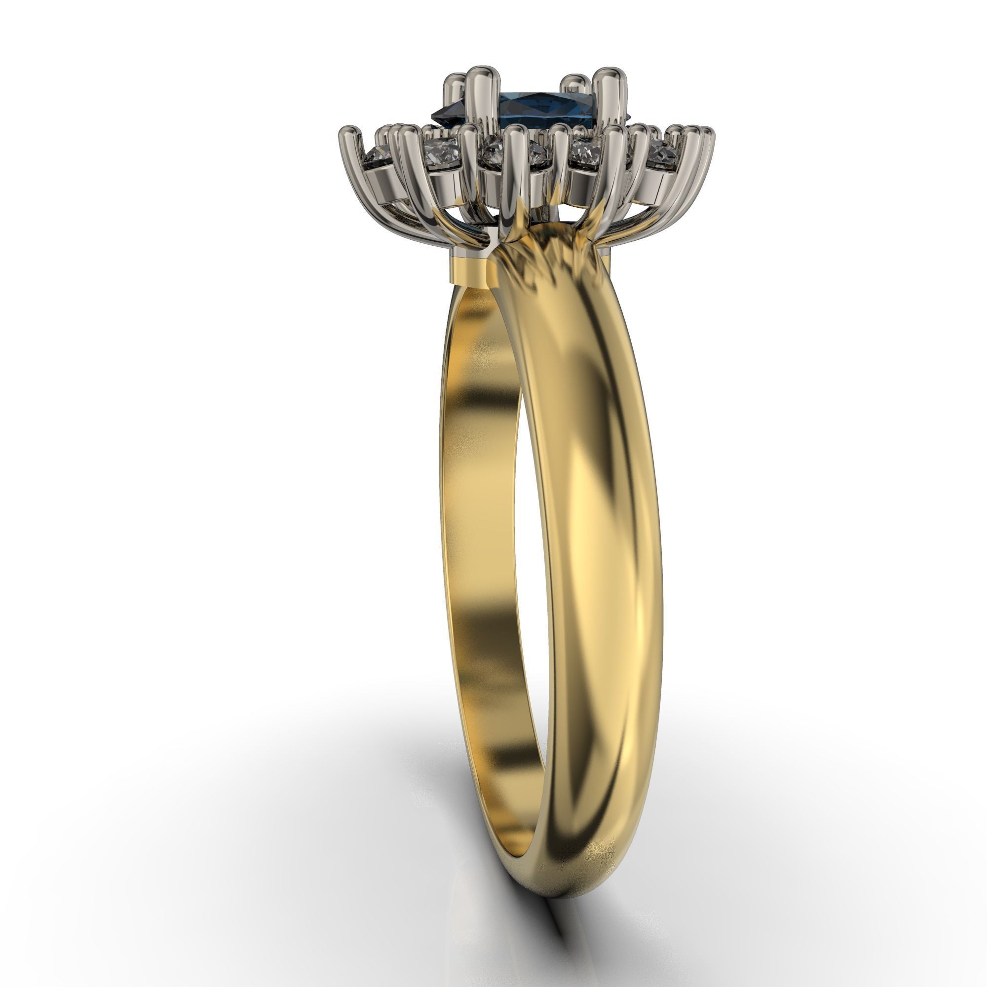 jewelry engagement ring gem oval 6x4mm 036ct Printable STL 3D print model_4