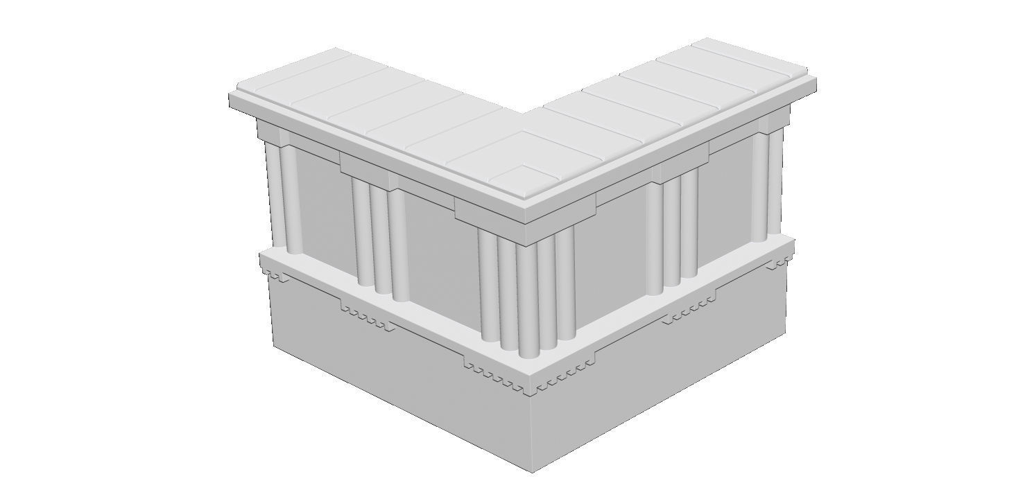 Greek temple modular 3D print model_48