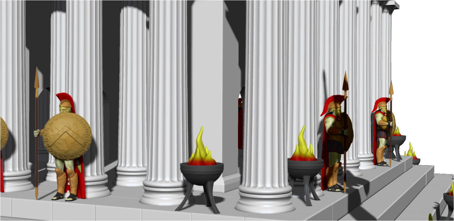 Greek temple modular 3D print model_73
