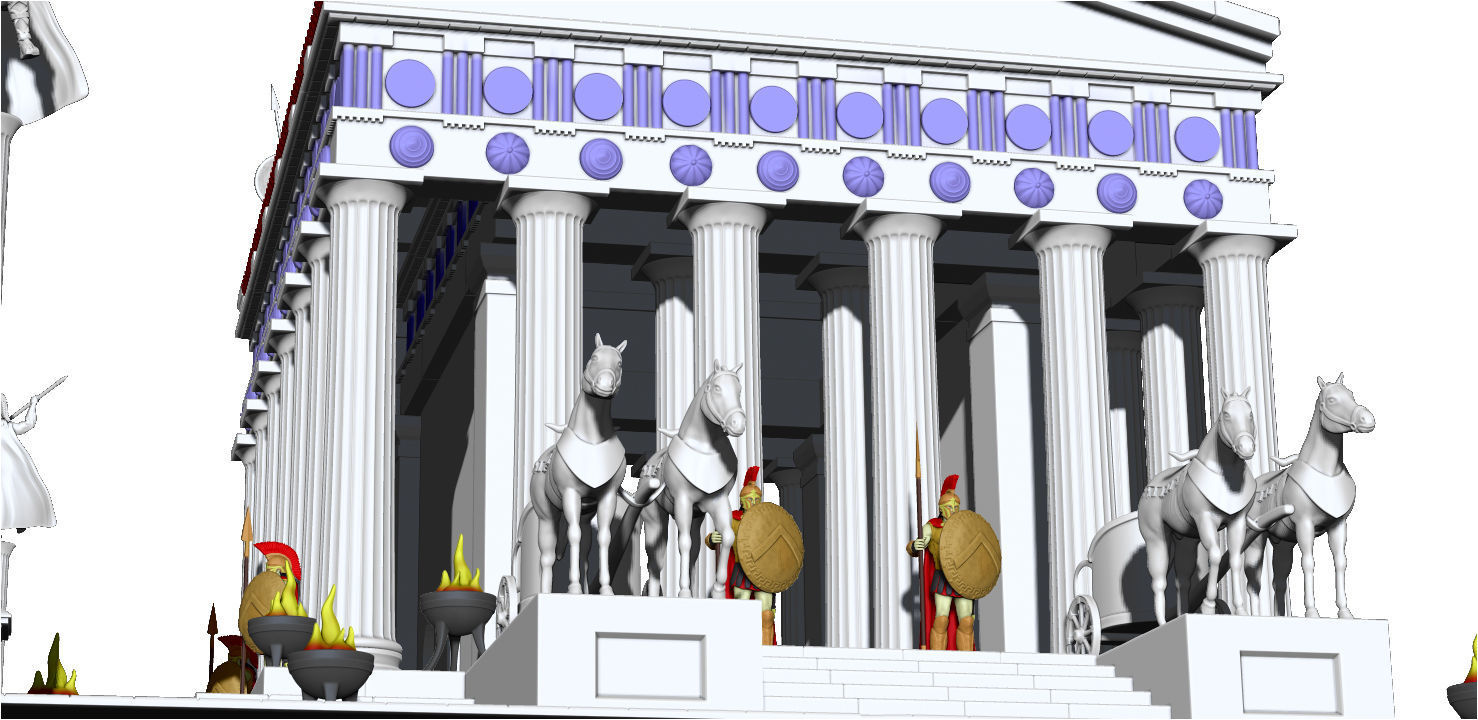 Greek temple modular 3D print model_72