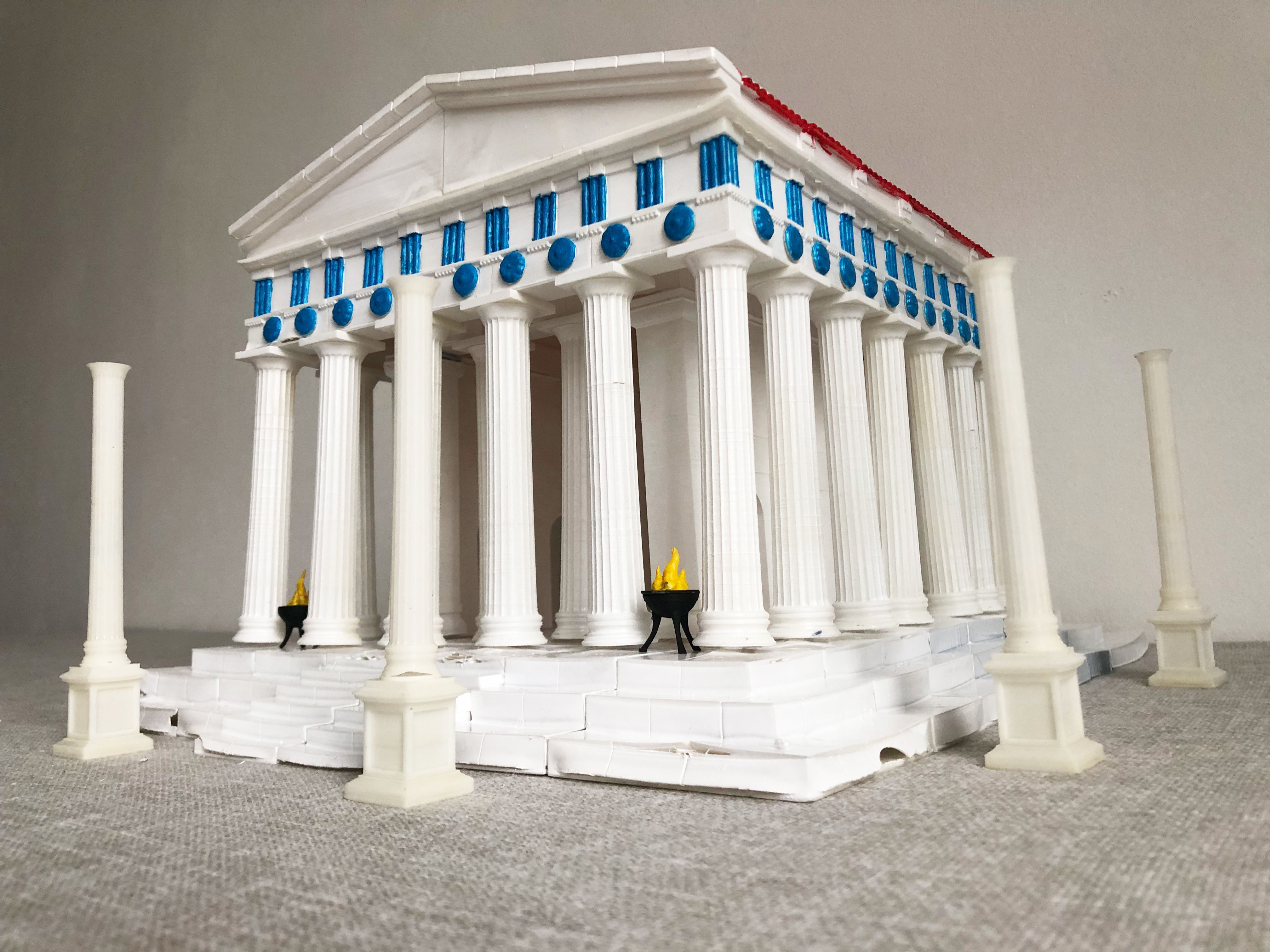 Greek temple modular 3D print model_6