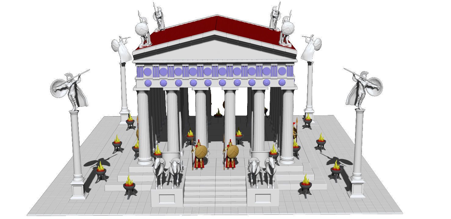 Greek temple modular 3D print model_68