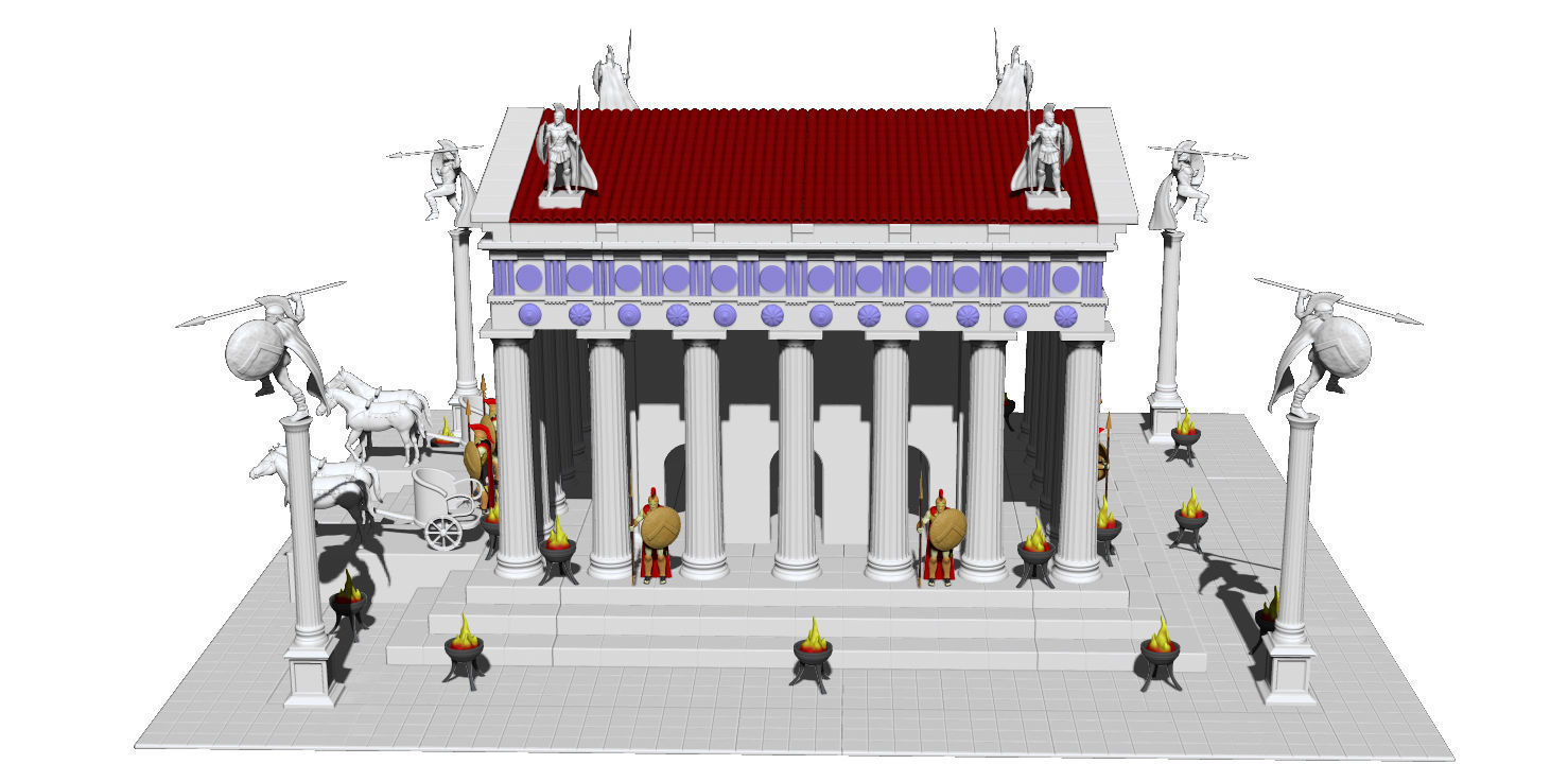 Greek temple modular 3D print model_69