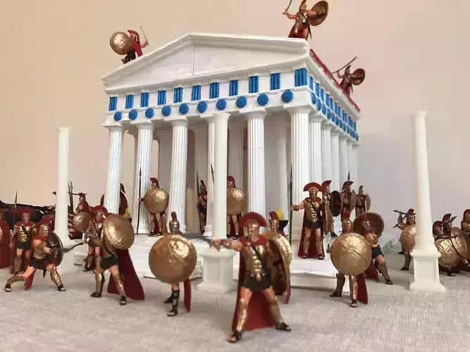 Greek temple modular 3D print model