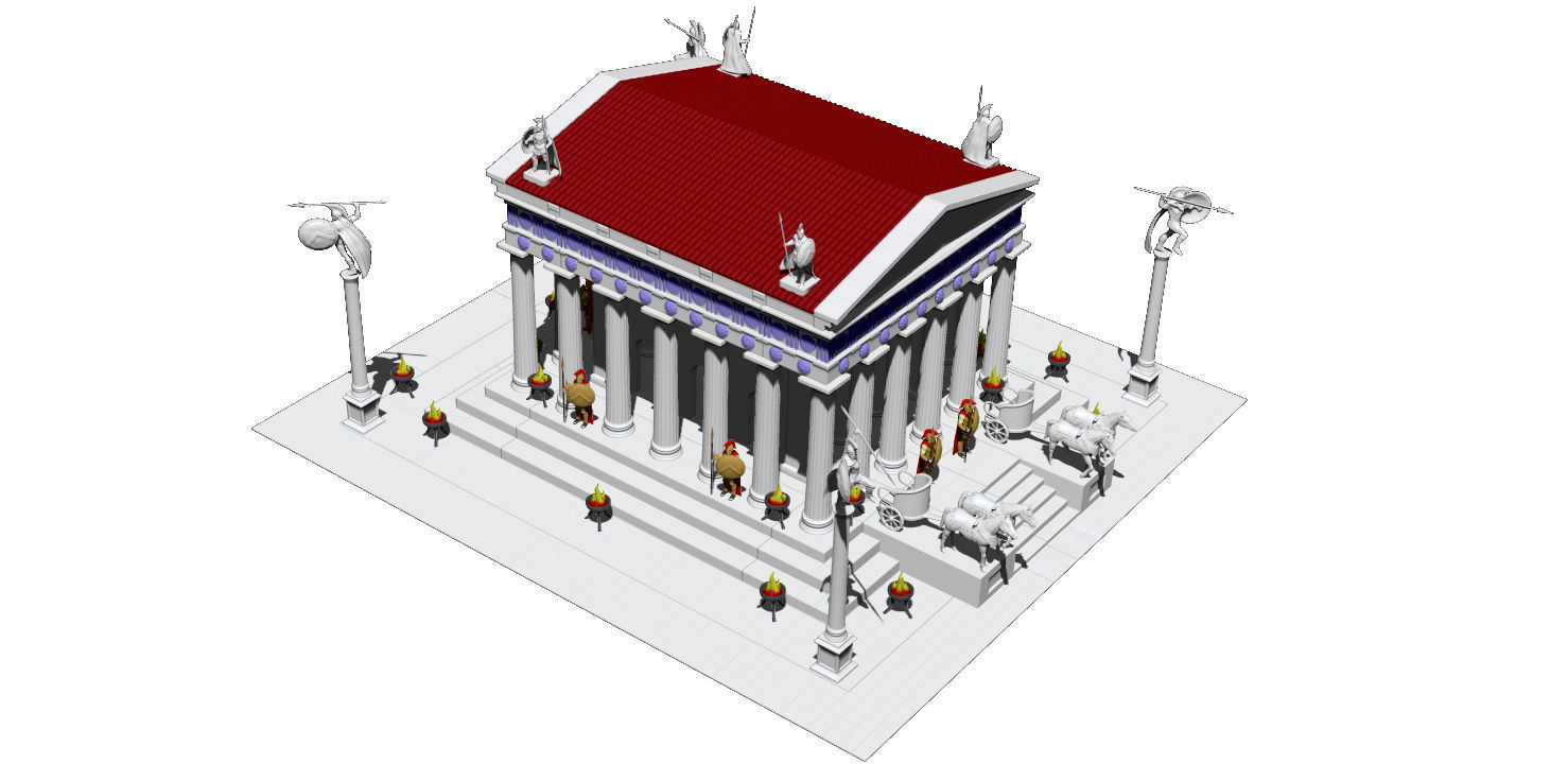 Greek temple modular 3D print model_74
