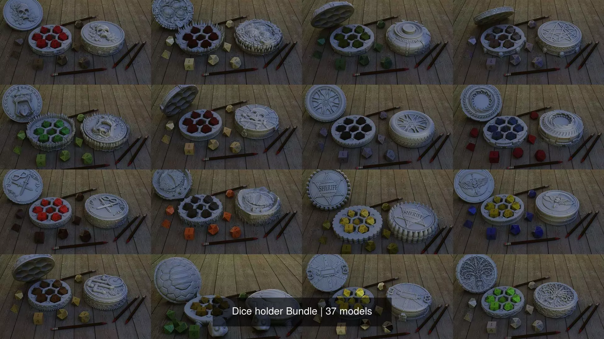 Dice holder Bundle 3D Model Collection_0