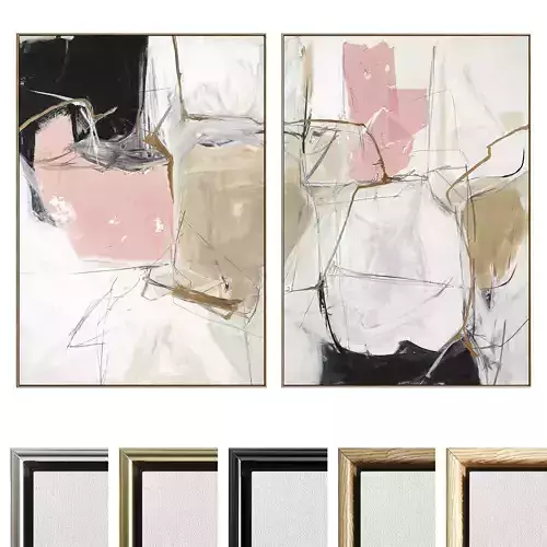 Plaster Two Photo Frame 517 Low-poly 3D model