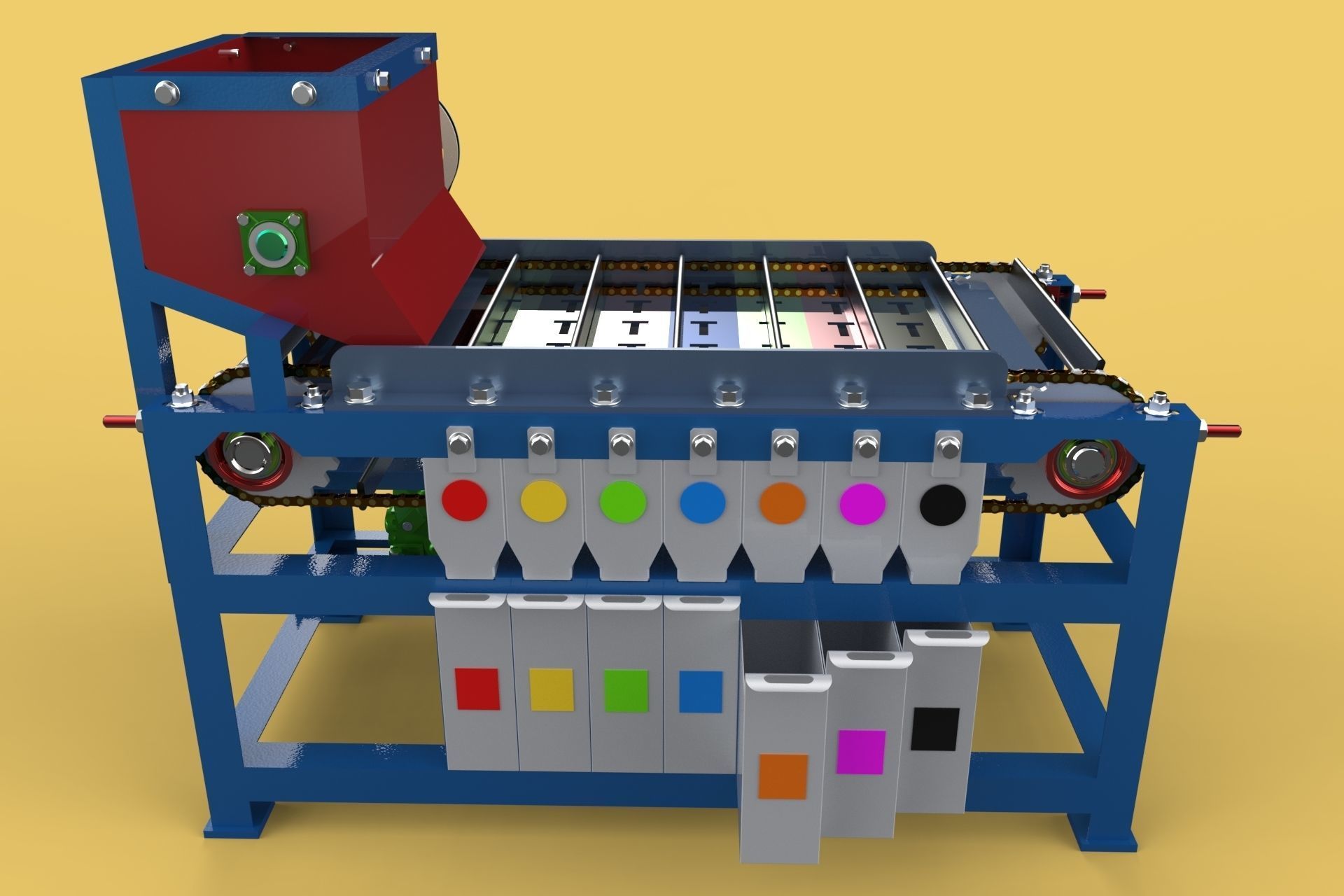 AUTOMATIC SCREW BOLT SORTING CONVEYOR MACHINE 3D model_1