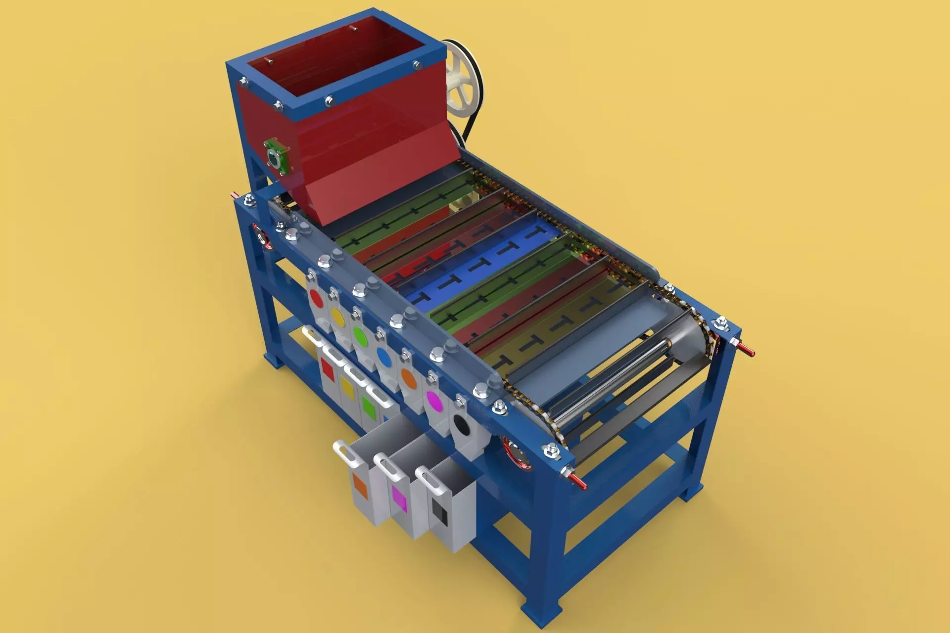 AUTOMATIC SCREW BOLT SORTING CONVEYOR MACHINE 3D model_0