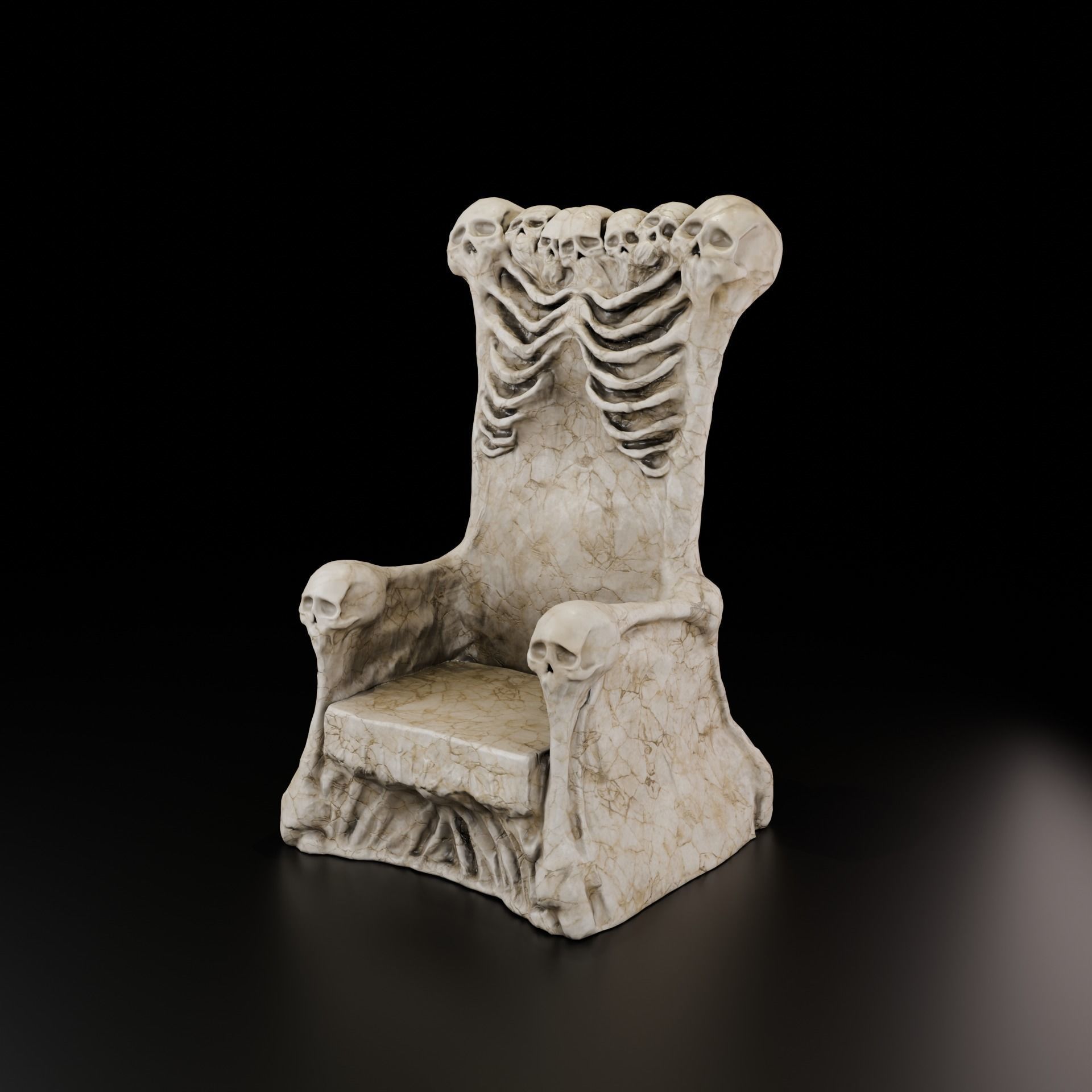 A throne of skulls 3D model_2