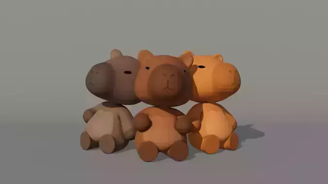 Rigged Cartoon Capybara