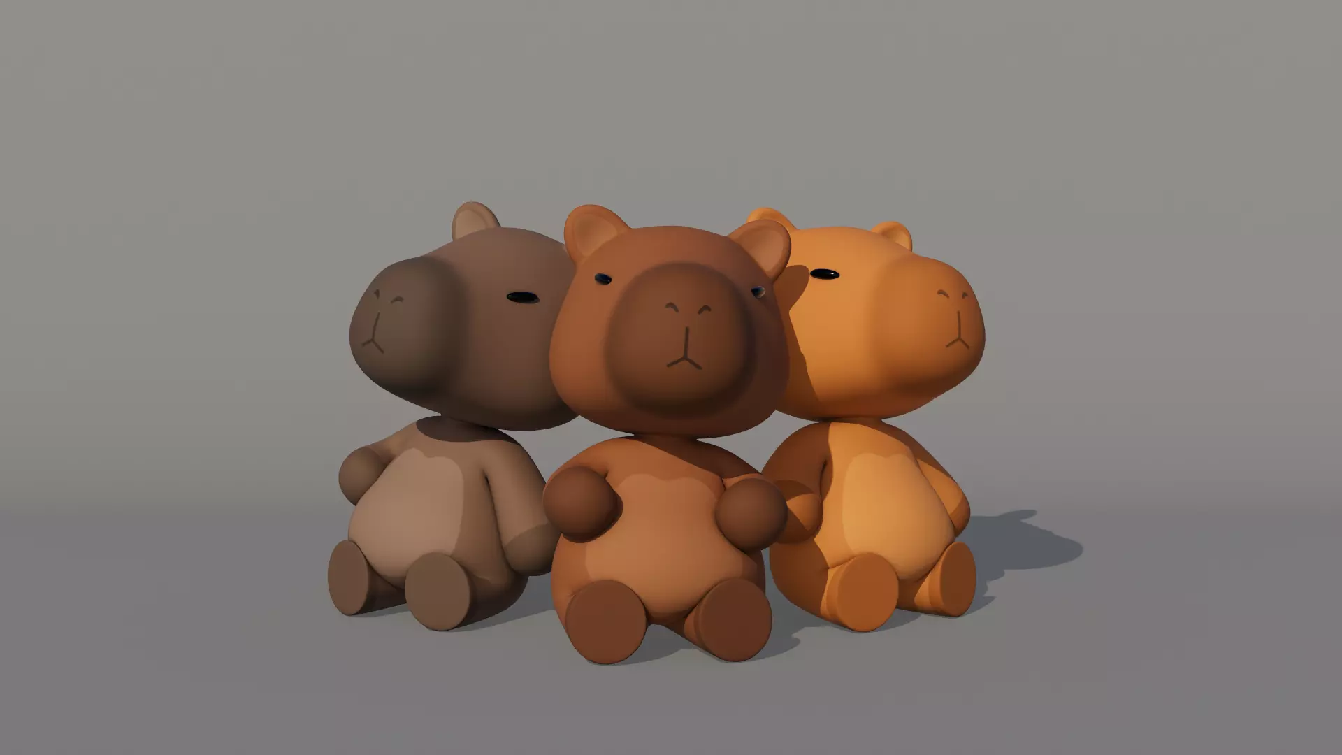 Rigged Cartoon Capybara Low-poly 3D model_0