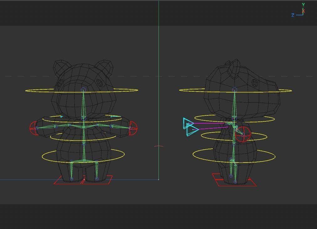 Rigged Cartoon Capybara Low-poly 3D model_7