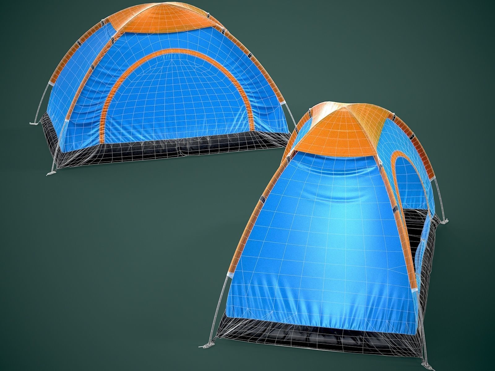 Camping Tent Low-poly 3D model_10