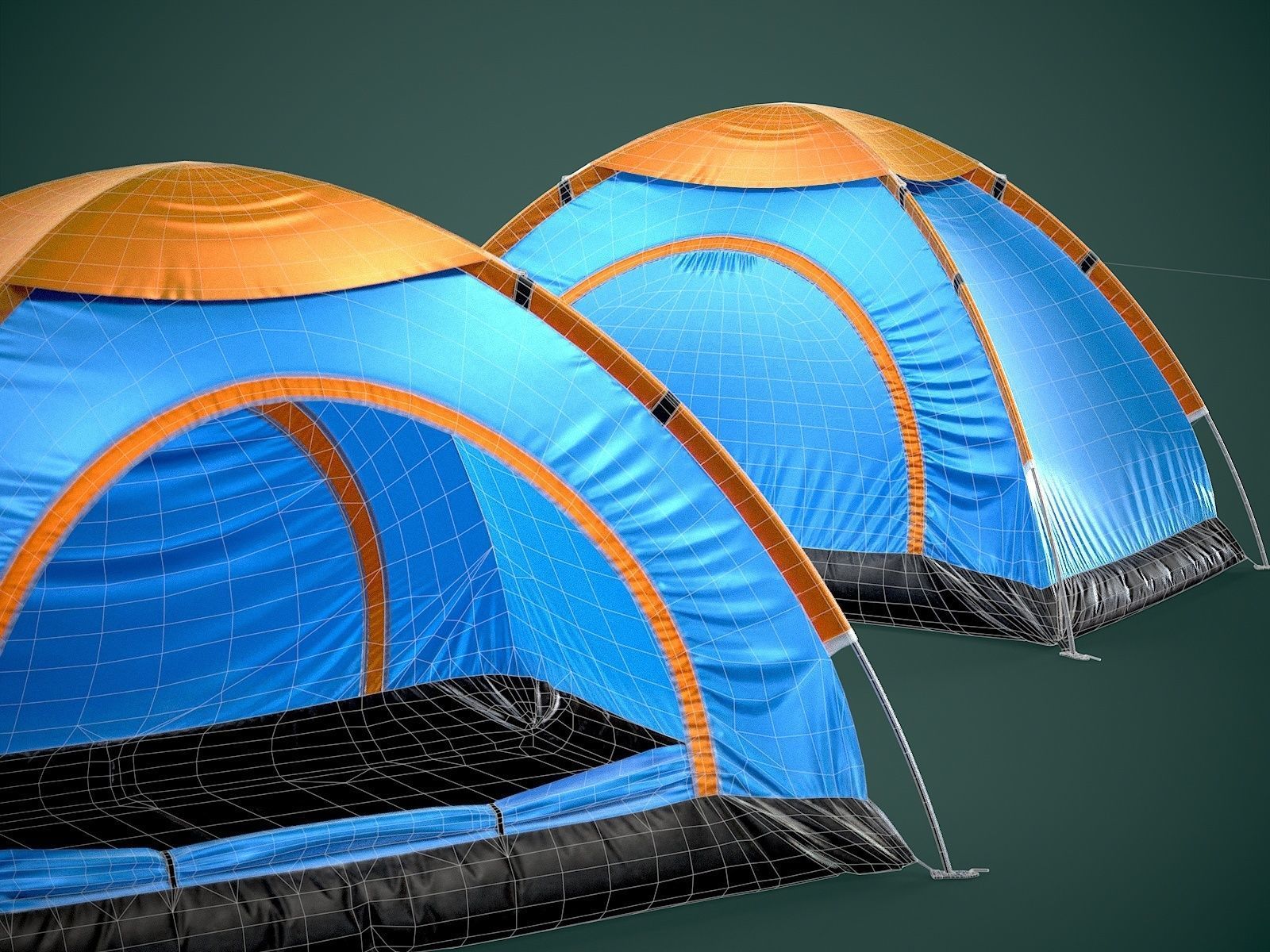 Camping Tent Low-poly 3D model_14