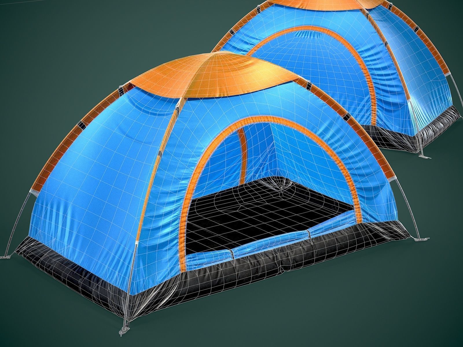 Camping Tent Low-poly 3D model_2