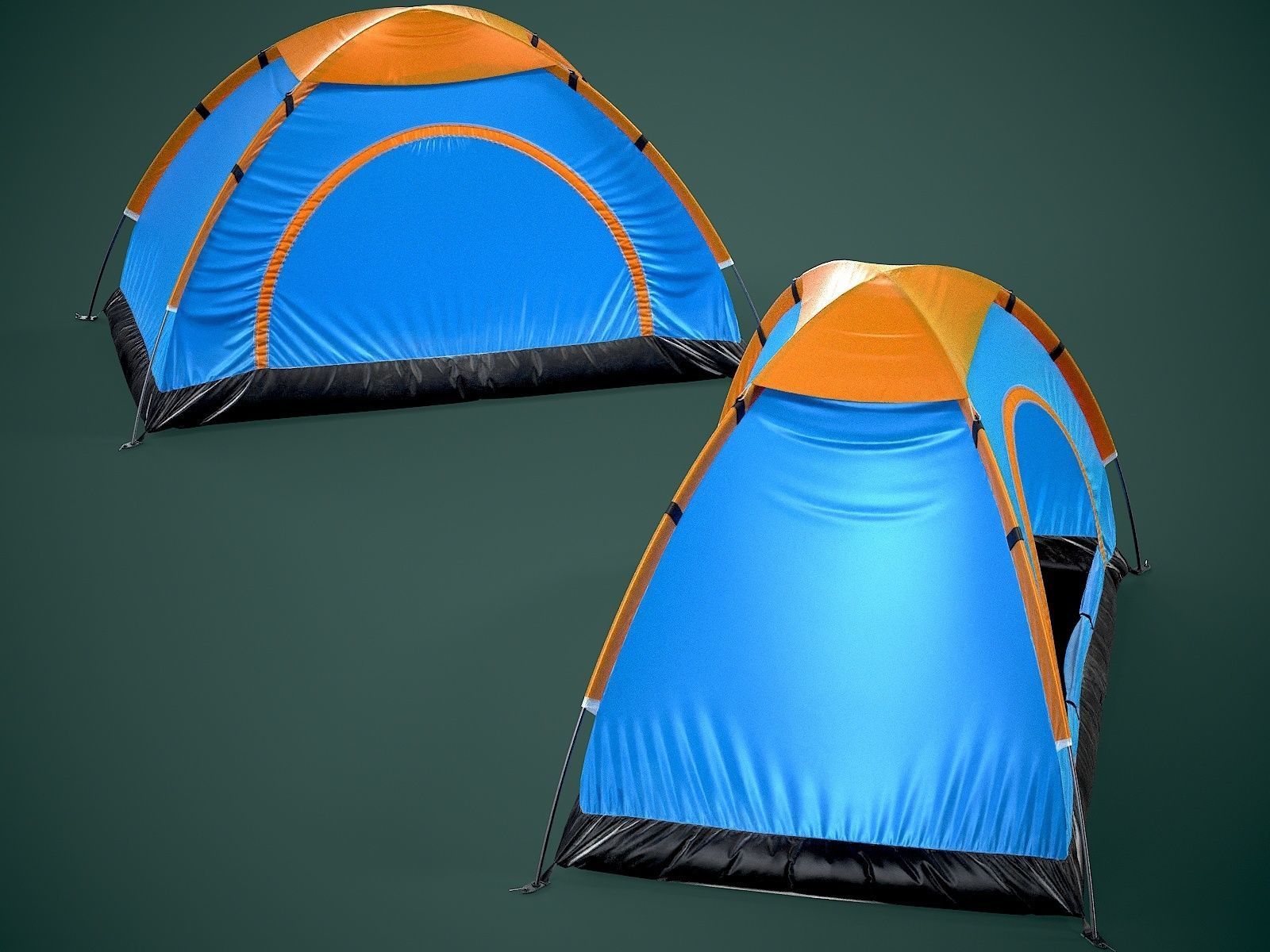Camping Tent Low-poly 3D model_9
