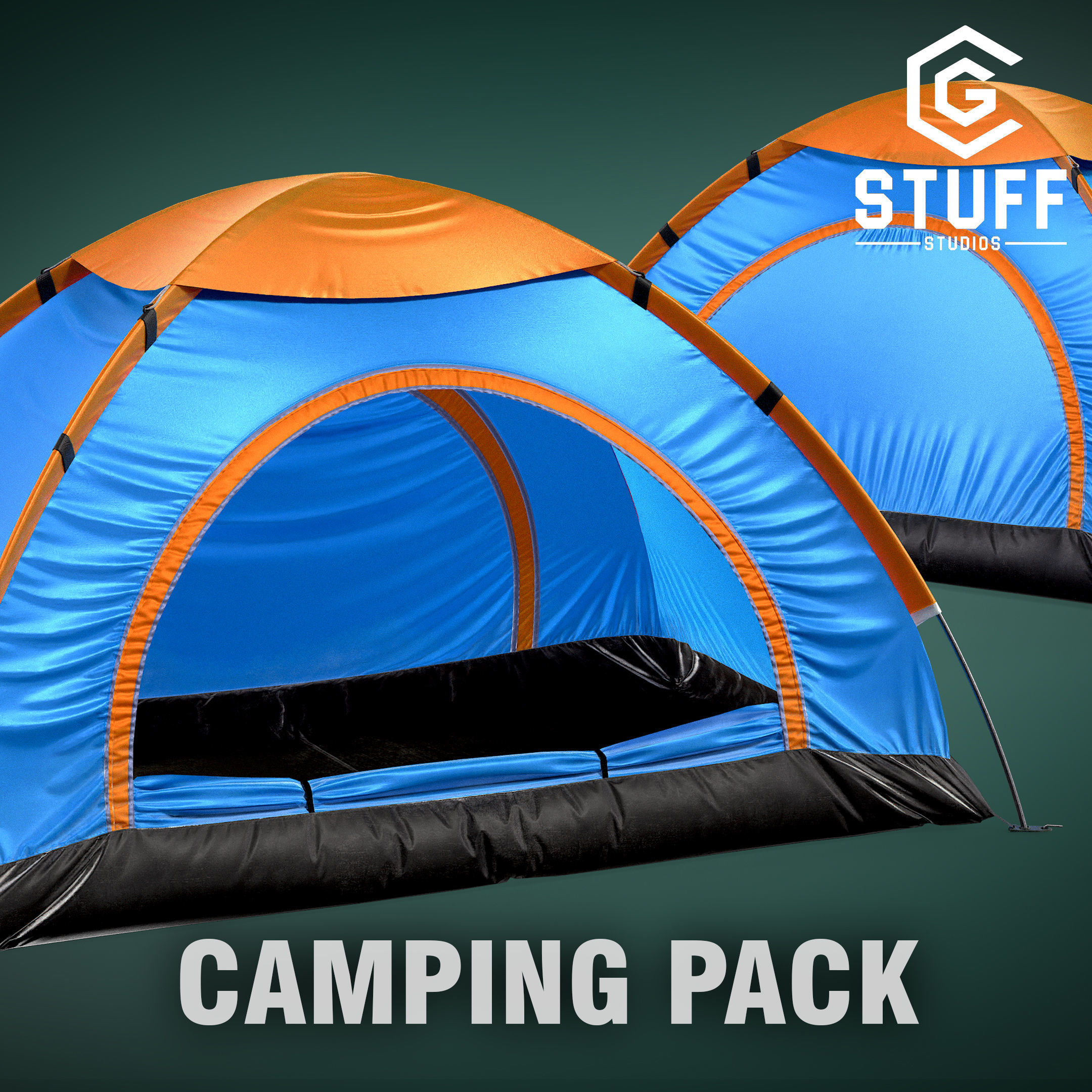 Camping Tent Low-poly 3D model_15