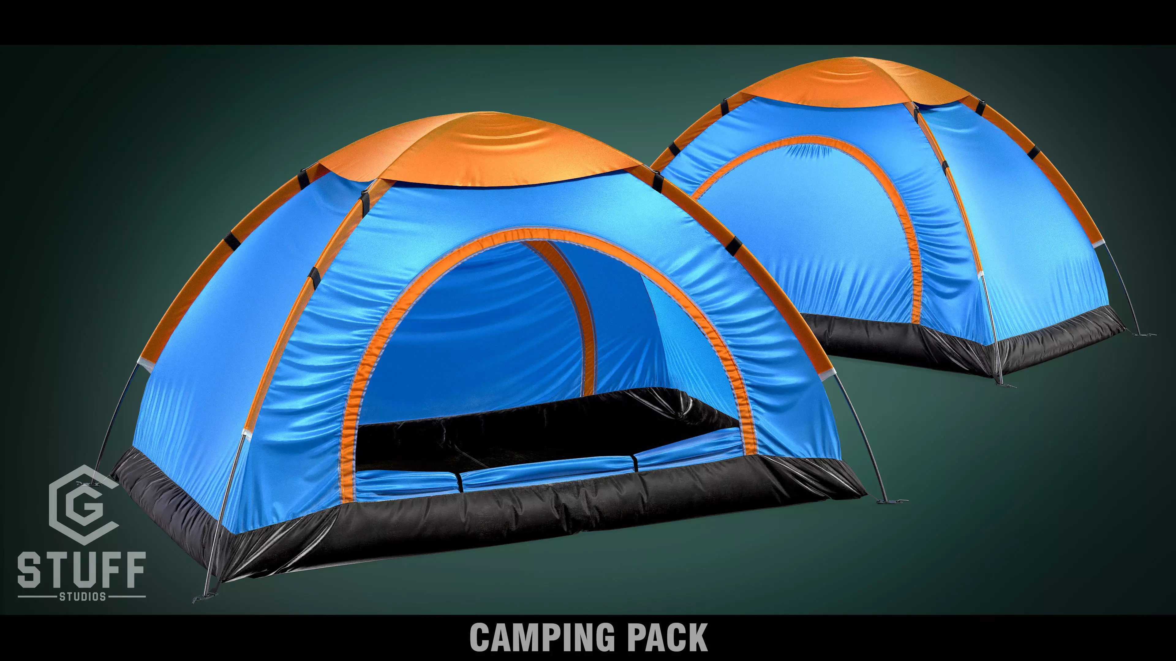 Camping Tent Low-poly 3D model_0