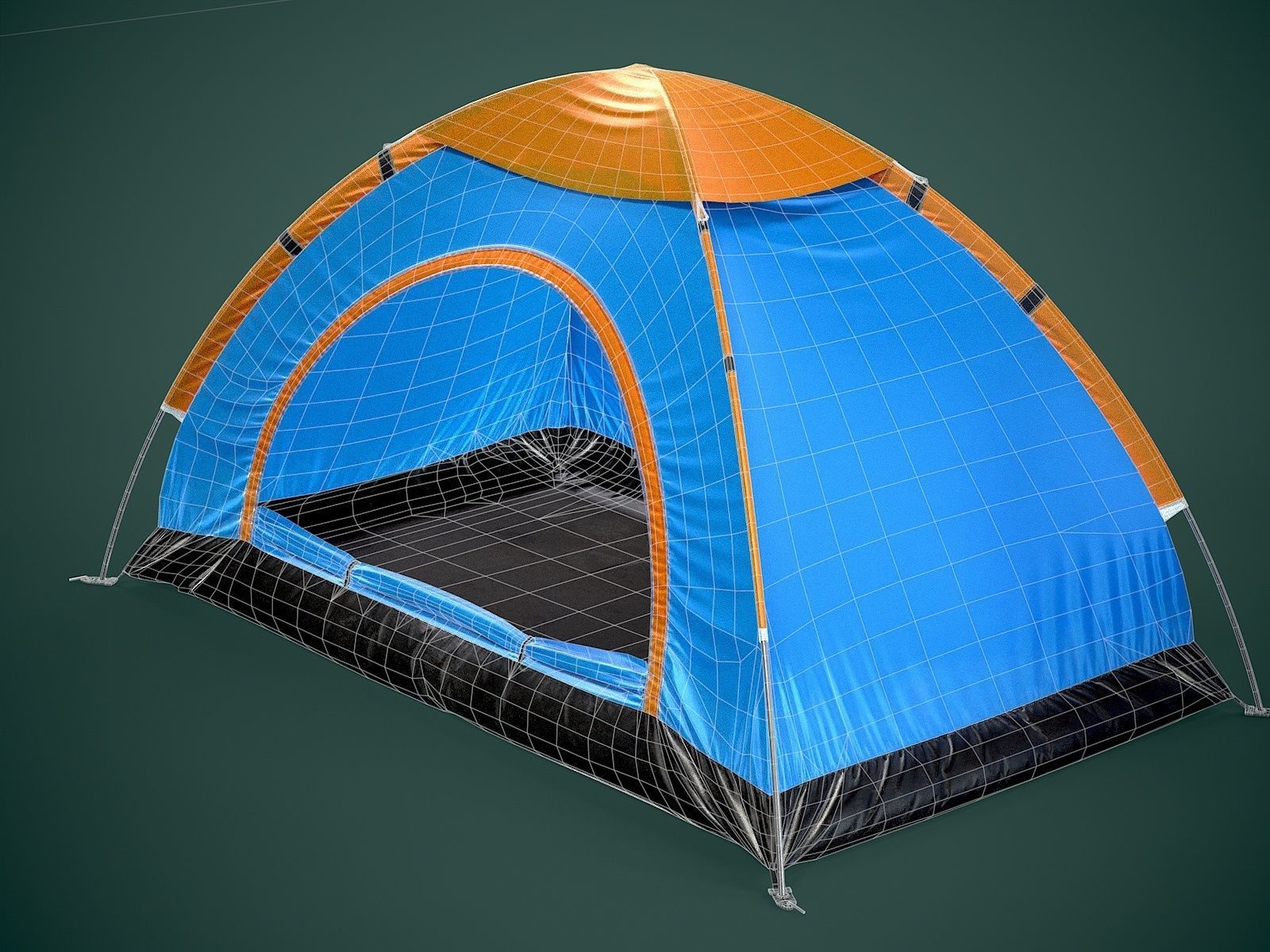 Camping Tent Low-poly 3D model_4