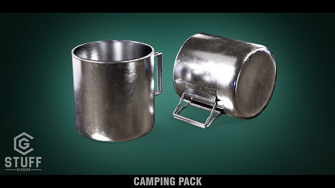 Stainless Steel Mug Low-poly 3D model