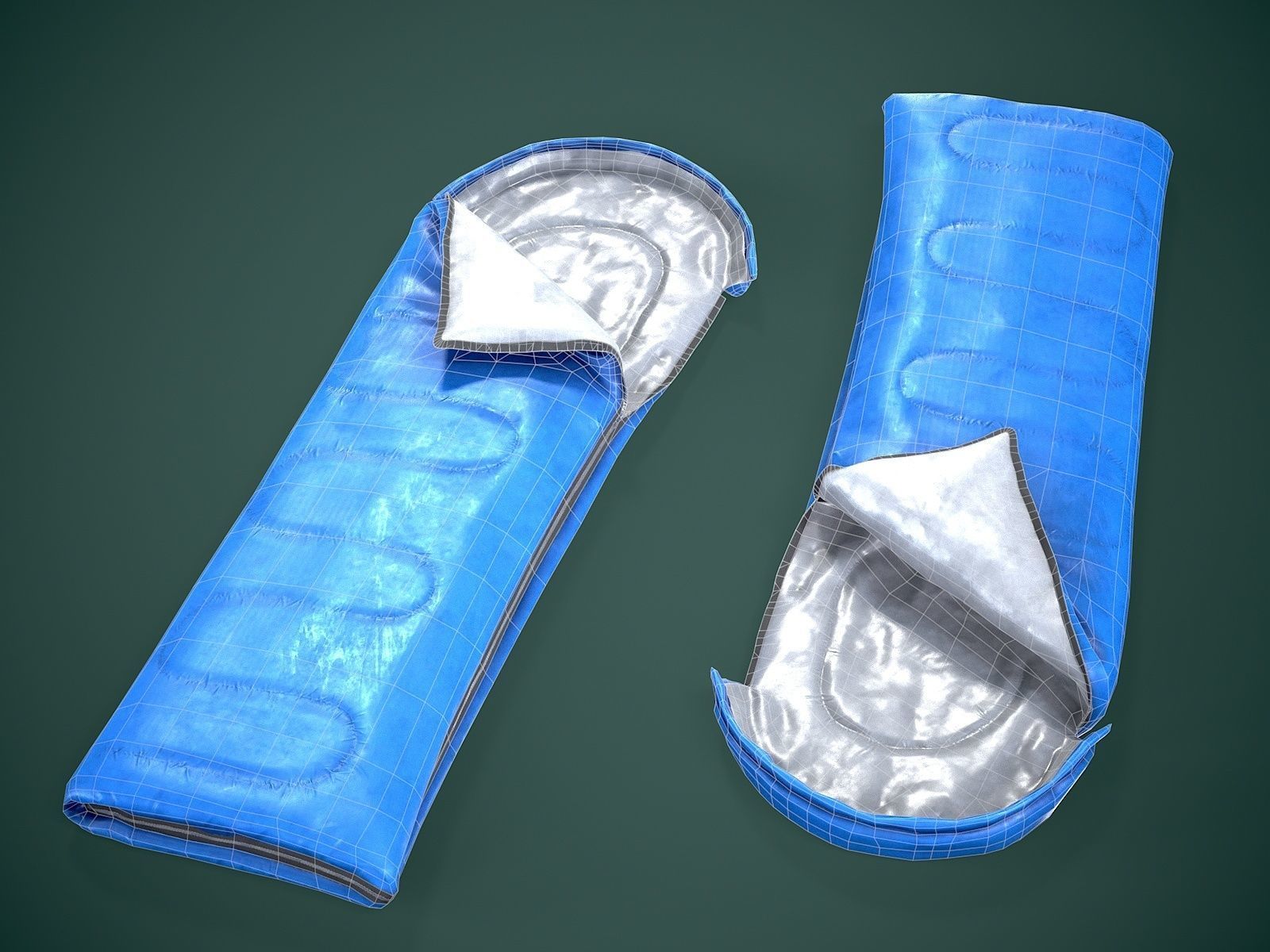 Sleeping Bag Low-poly 3D model_4