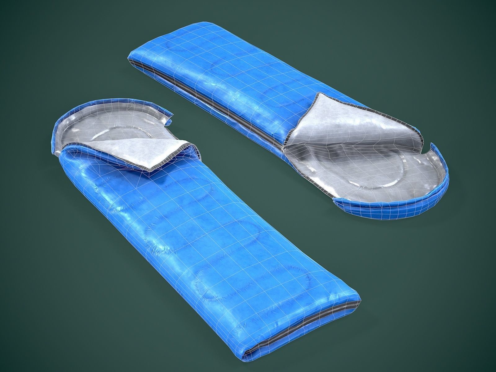 Sleeping Bag Low-poly 3D model_2