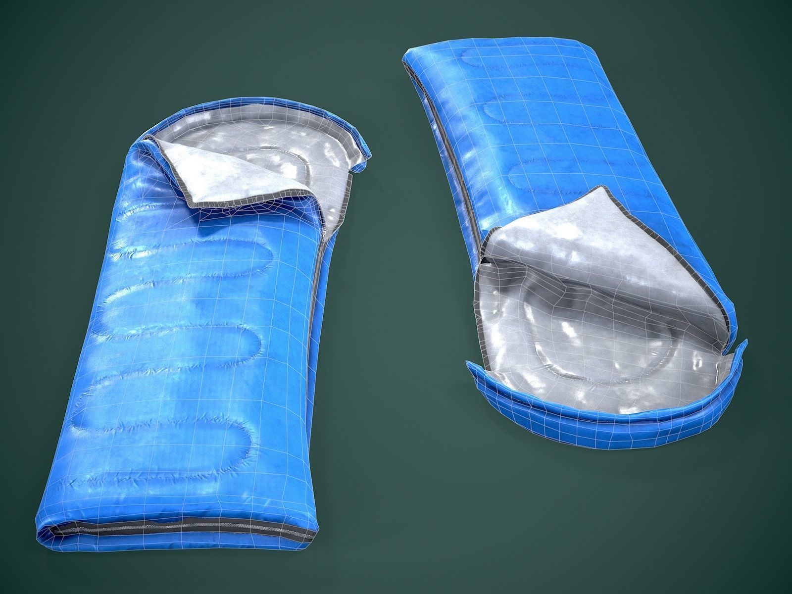 Sleeping Bag Low-poly 3D model_8