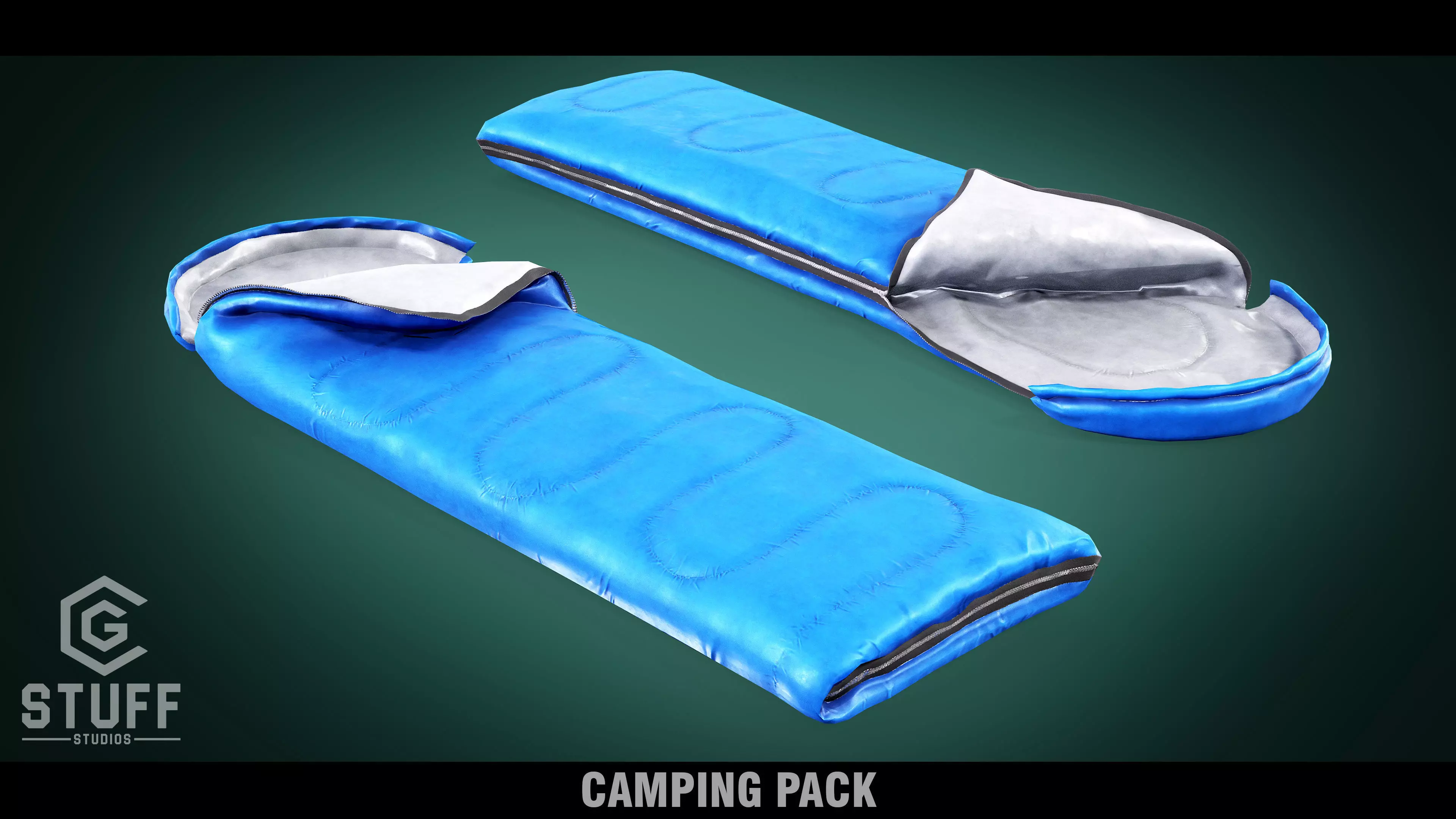 Sleeping Bag Low-poly 3D model_0