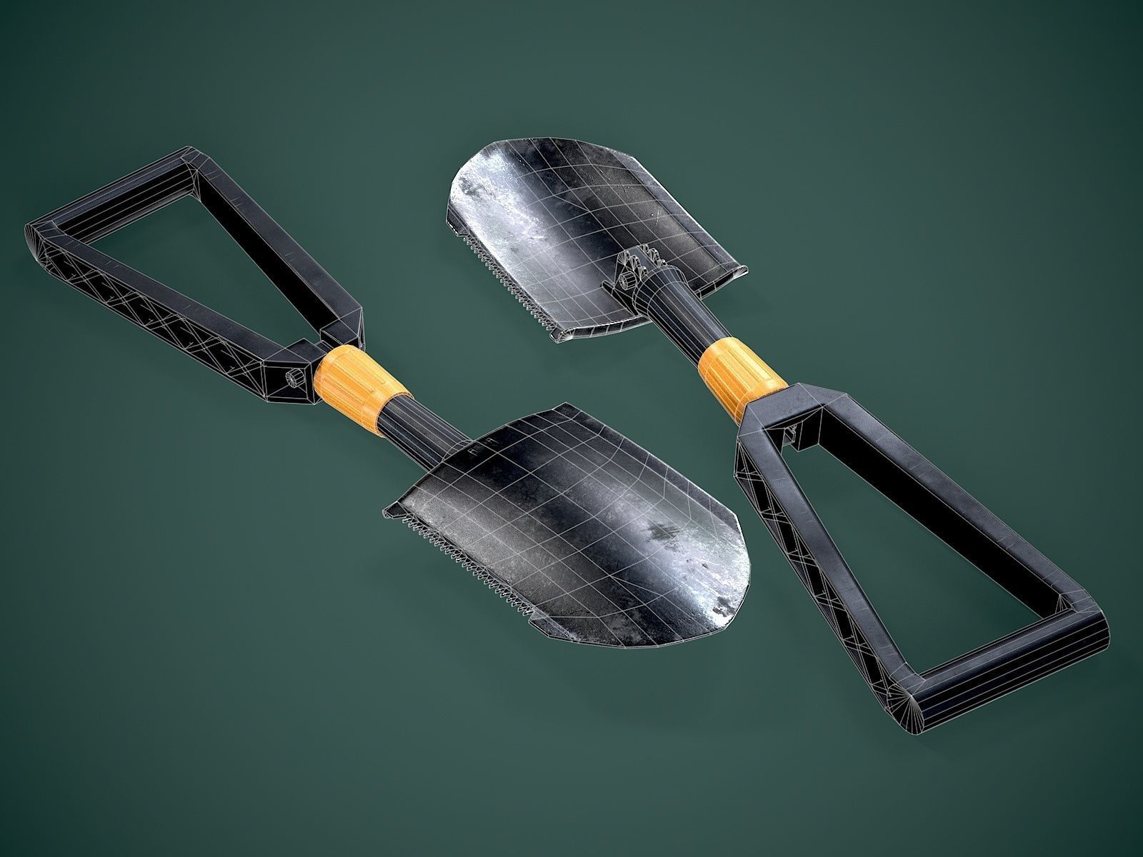 Shovel Low-poly 3D model_2
