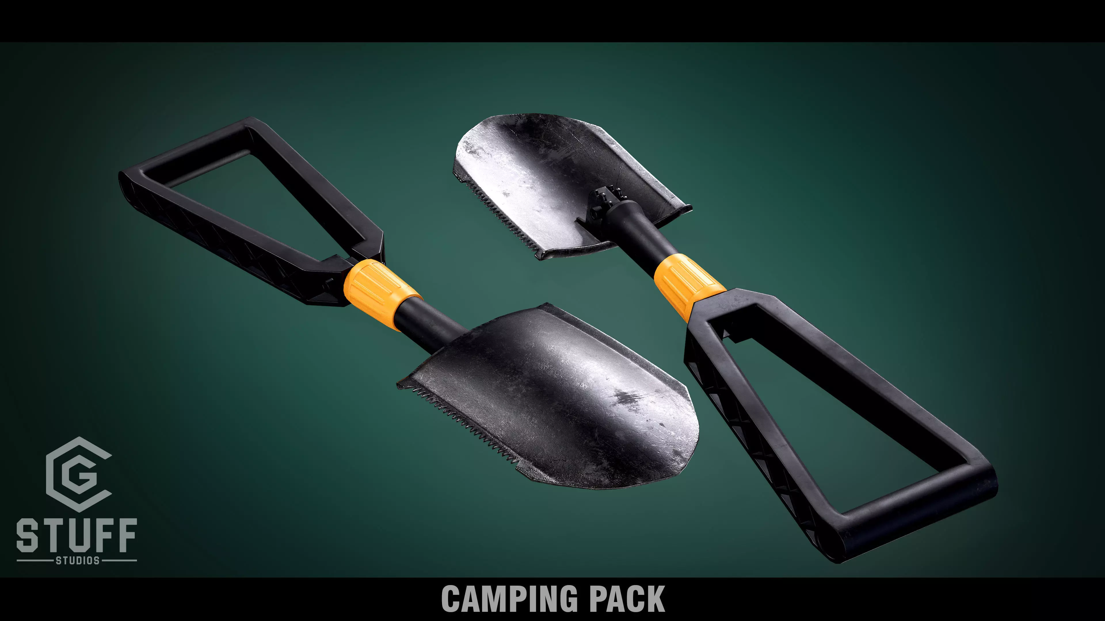 Shovel Low-poly 3D model_0