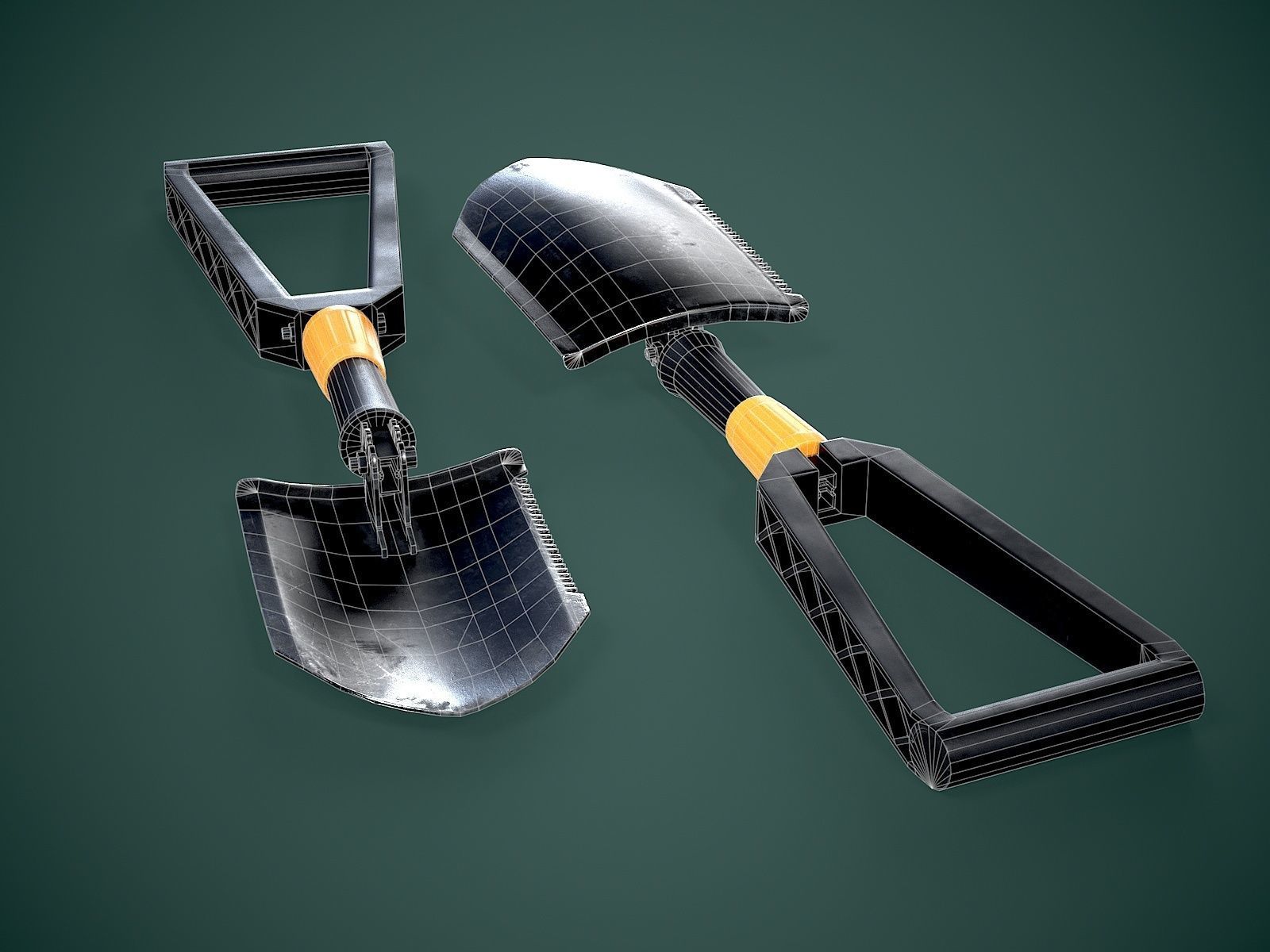 Shovel Low-poly 3D model_8